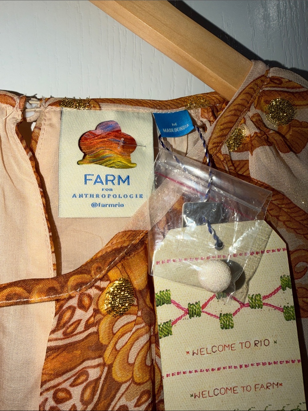 Farm Rio x Anthropologie L/S  Jacquard Maxi Dress is a long-sleeved Paisley NWT - Picture 9 of 11